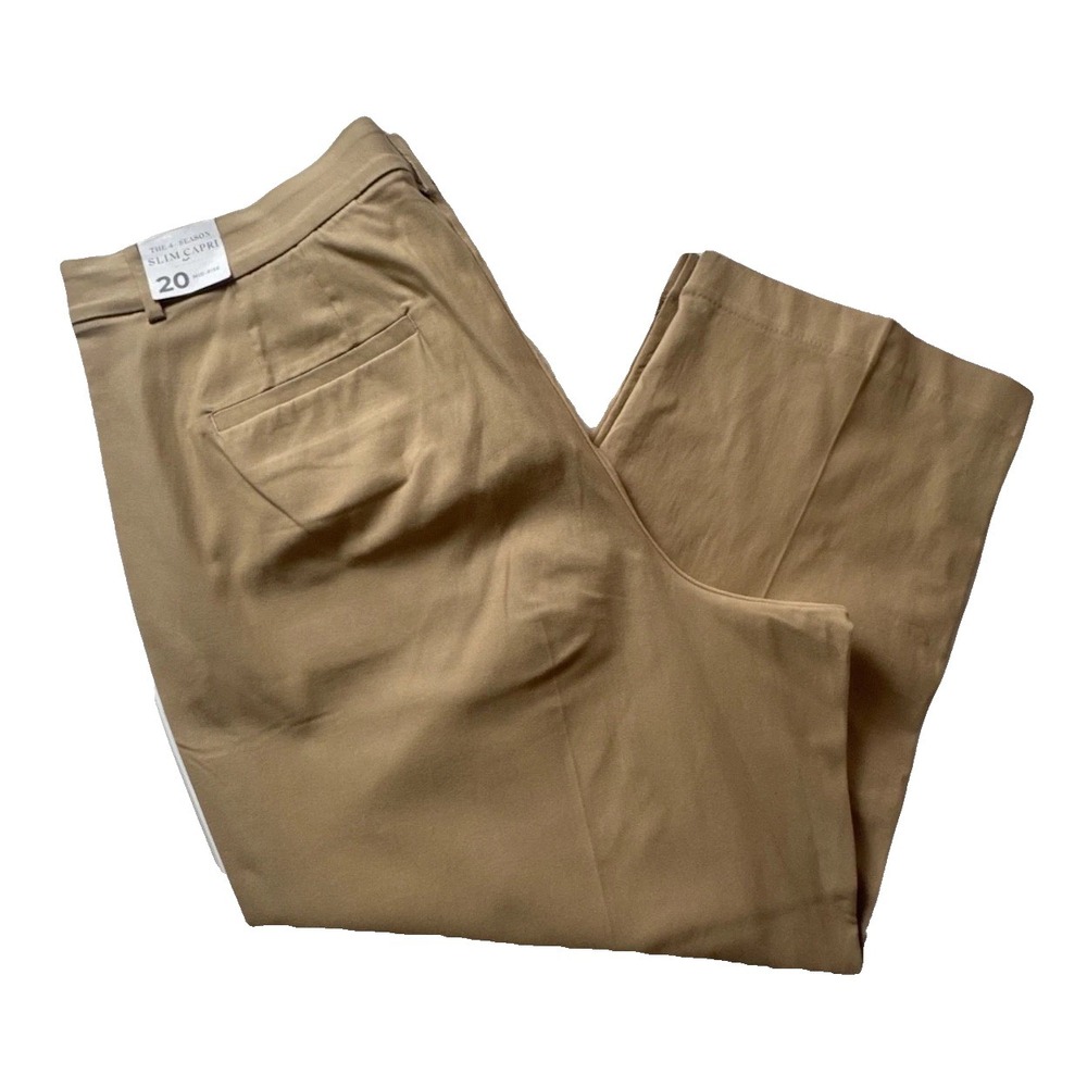 Lane Bryant The 4-Season Slim Capri Pants Tan Khaki Mid-Rise Plus Size 20 NEW